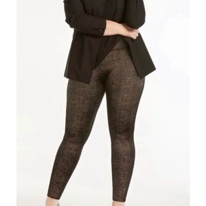 Spanx Velvet Shine High Waisted Leggings Black Gold Plus Size 1X NWT Sold Out